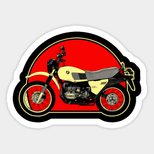 1980 BMW R 80 G-S Retro Red Circle Motorcycle Sticker